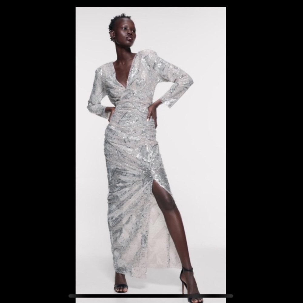 Zara long sequin dress